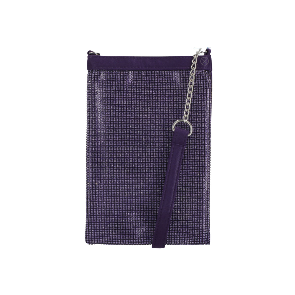 Jessica McClintock Purse Gena Clutch Rhinestone Embellished Amethyst Bag